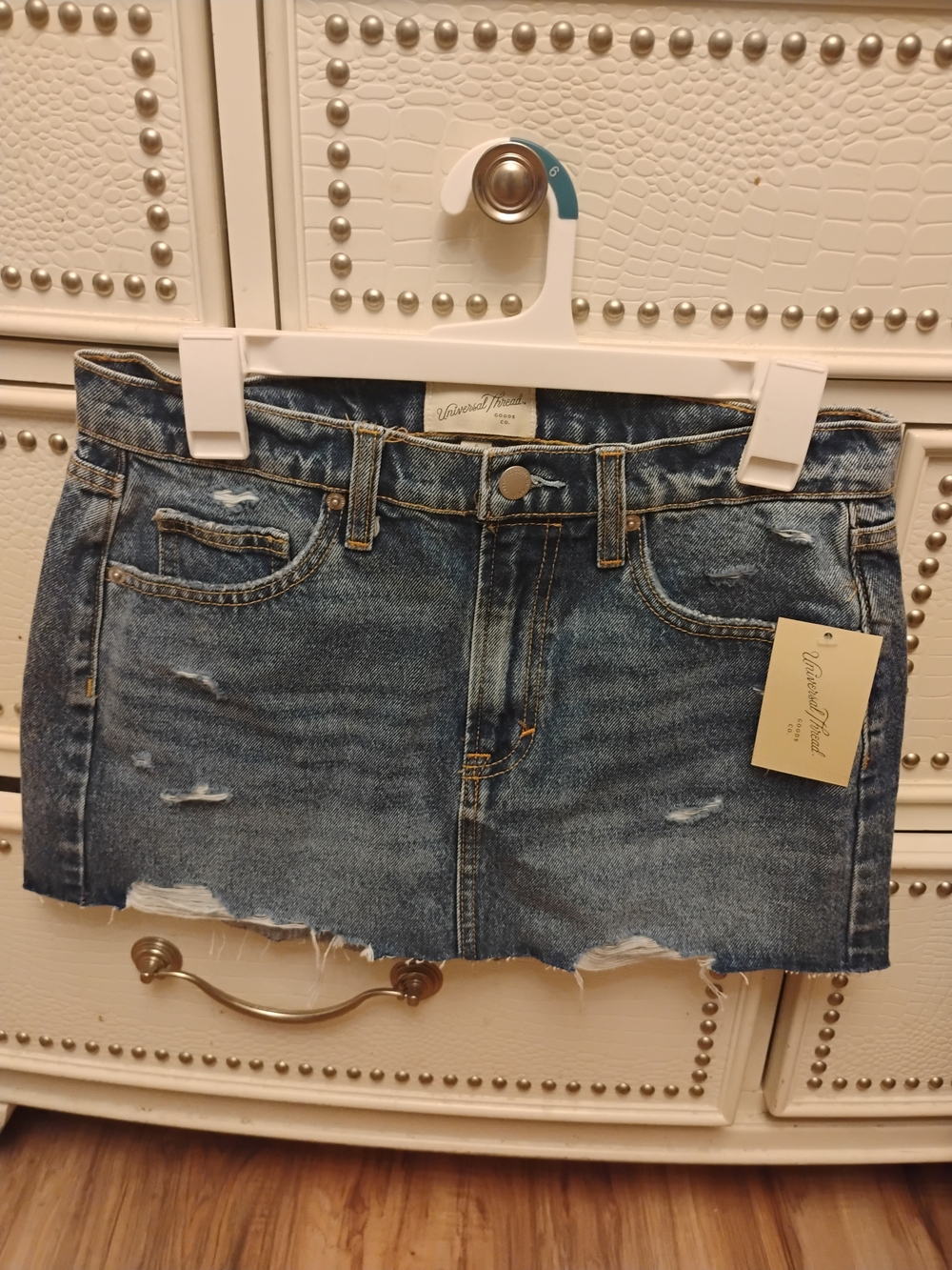 Target Distressed Blue Denim Mini Skirt